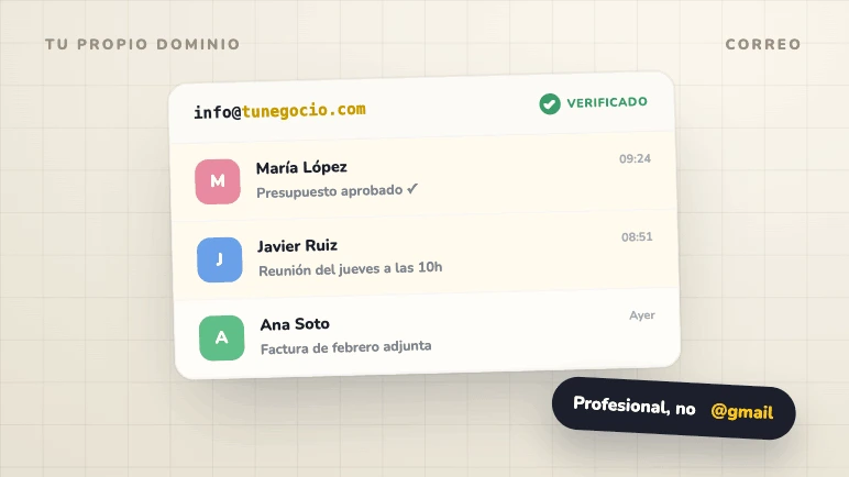 Ilustración de Zander sobre el correo profesional con dominio propio