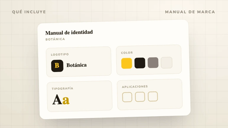 Ilustración de Zander sobre el manual de identidad corporativa de una pyme