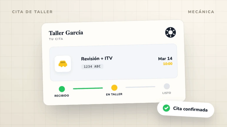 Ilustración de Zander sobre páginas web para talleres mecánicos