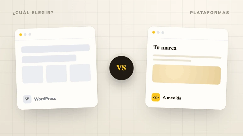 Ilustración de Zander que compara WordPress con una web a medida