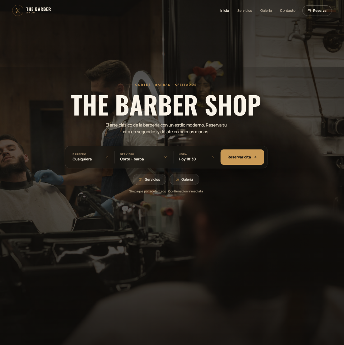 Diseño web para barbería con sistema de reservas online