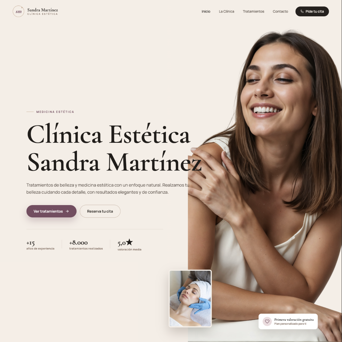 Diseño web para Clínica Estética Sandra Martínez